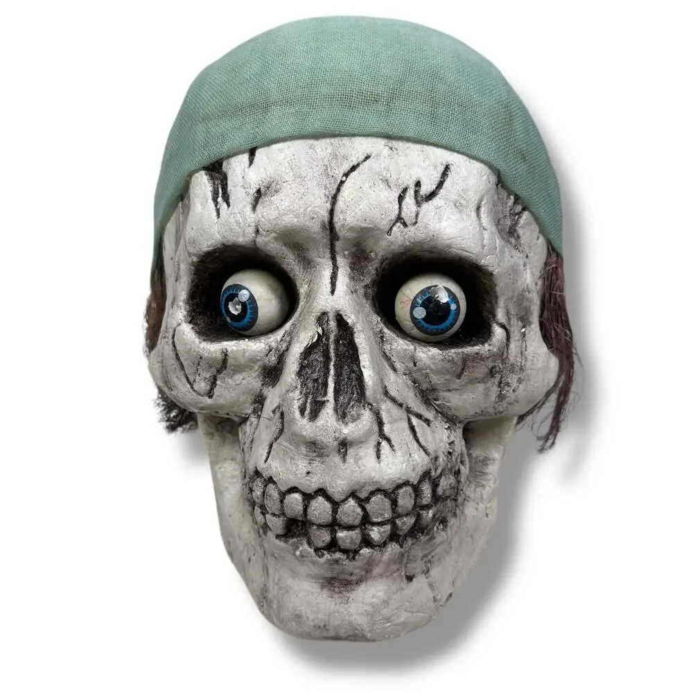 Vintage Styrofoam Pirate Skeleton Head Skull Prop Halloween Spooky Bulging‎ Eye